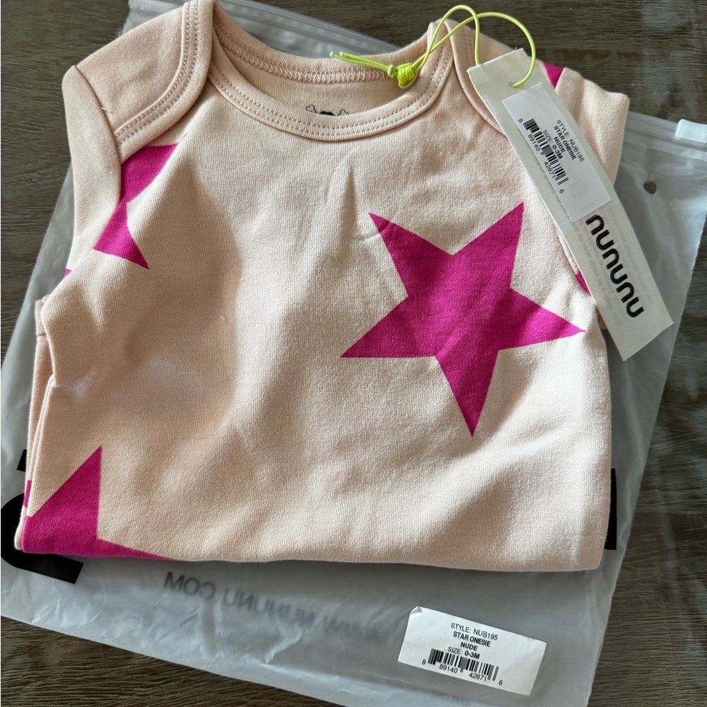 NUNUNU Baby Organic Cotton Onesie 0-3 months NWT - Picture 6 of 9